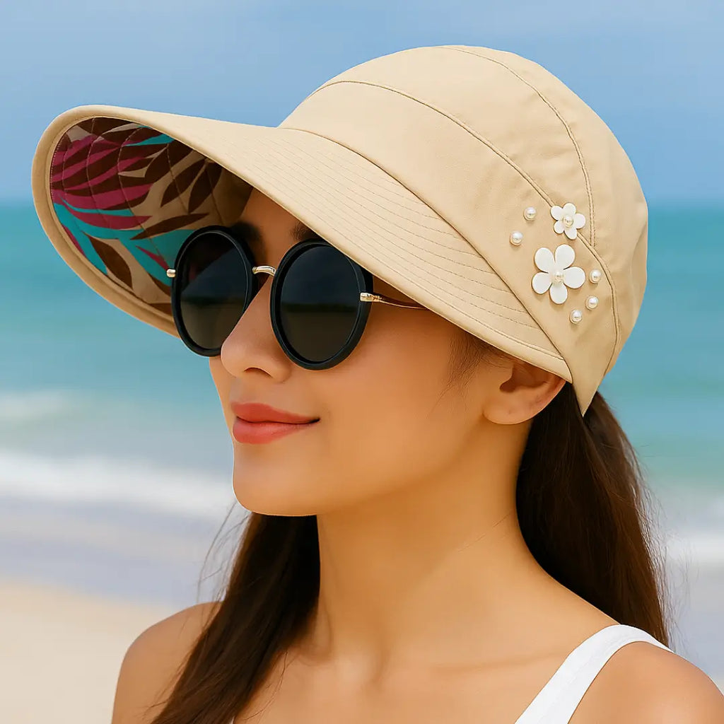 Celeste – Eleganter Sonnenhut mit Blumenmuster